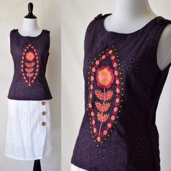 Modcloth Tops - NWOT Knitted Dove Modcloth Sleeveless Eyelet Top